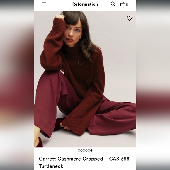 Reformation Garrett Cropped Cashmere Sweater (Brand New) - Picture 11 of 12